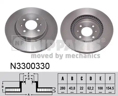 спирачен диск NIPPARTS N3300330