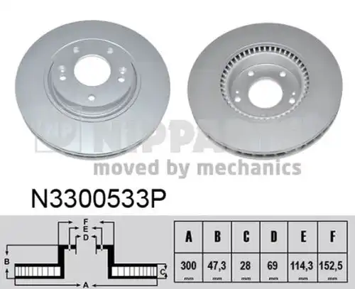 спирачен диск NIPPARTS N3300533P