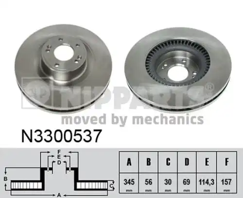 спирачен диск NIPPARTS N3300537