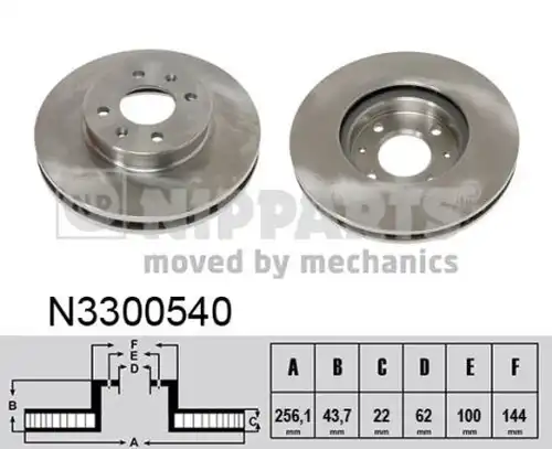 спирачен диск NIPPARTS N3300540