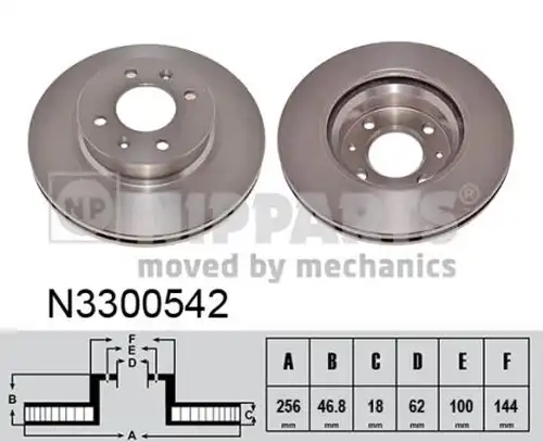 спирачен диск NIPPARTS N3300542