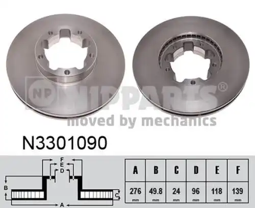 спирачен диск NIPPARTS N3301090