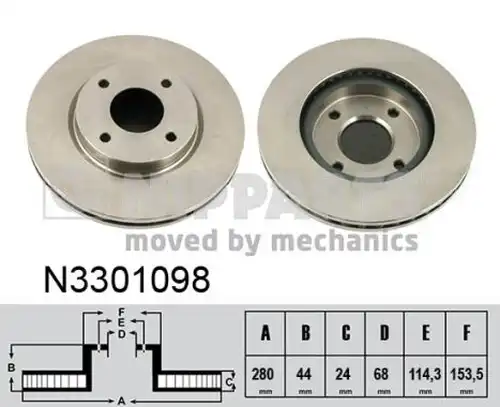 спирачен диск NIPPARTS N3301098