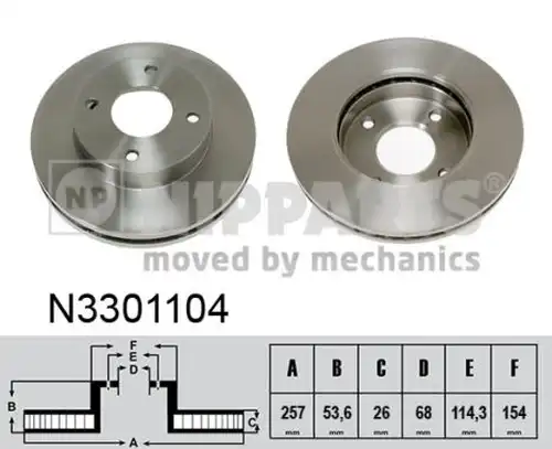 спирачен диск NIPPARTS N3301104