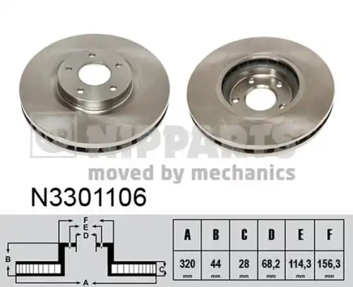 спирачен диск NIPPARTS N3301106