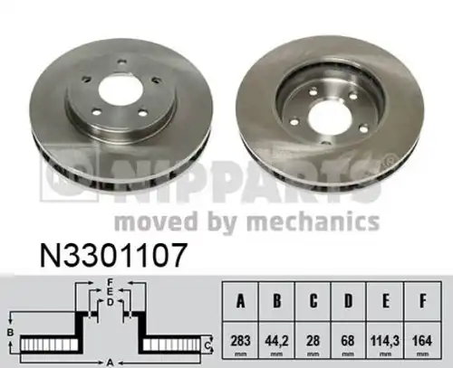 спирачен диск NIPPARTS N3301107