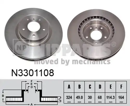 спирачен диск NIPPARTS N3301108