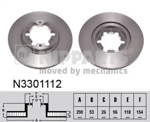 спирачен диск NIPPARTS N3301112