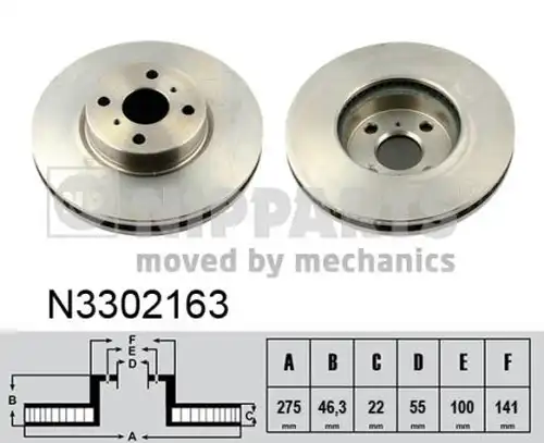 спирачен диск NIPPARTS N3302163