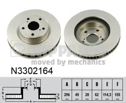 спирачен диск NIPPARTS N3302164