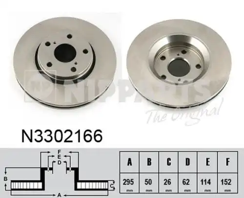 спирачен диск NIPPARTS N3302166