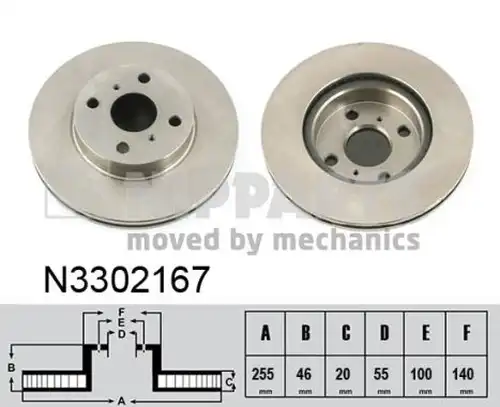 спирачен диск NIPPARTS N3302167