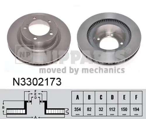 спирачен диск NIPPARTS N3302173