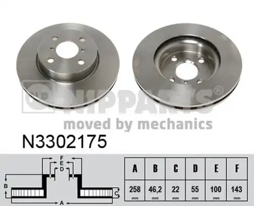 спирачен диск NIPPARTS N3302175