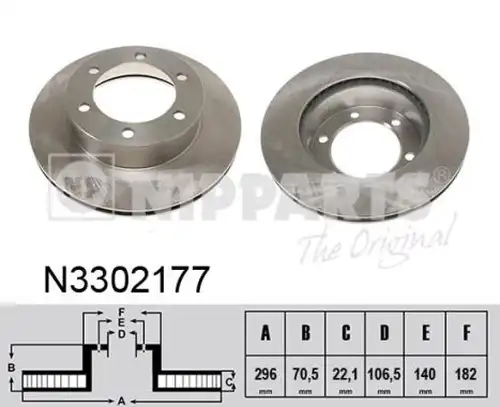 спирачен диск NIPPARTS N3302177