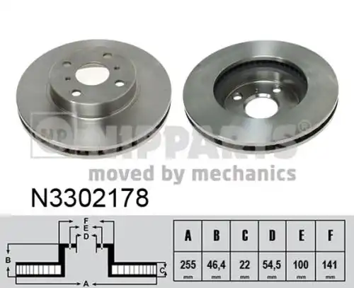 спирачен диск NIPPARTS N3302178