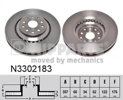 спирачен диск NIPPARTS N3302183