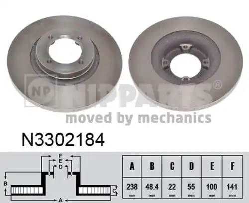 спирачен диск NIPPARTS N3302184