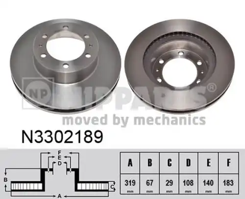 спирачен диск NIPPARTS N3302189