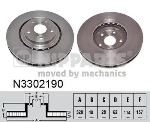 спирачен диск NIPPARTS N3302190