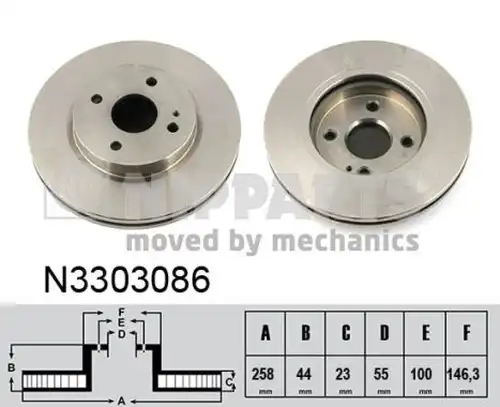 спирачен диск NIPPARTS N3303086