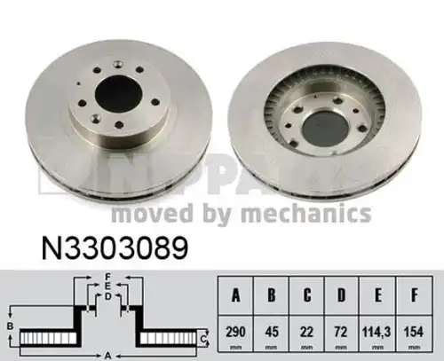 спирачен диск NIPPARTS N3303089