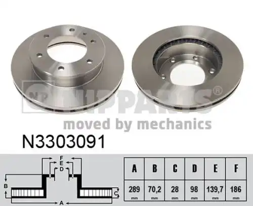 спирачен диск NIPPARTS N3303091