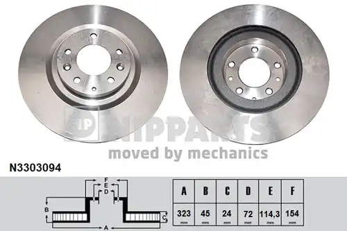 спирачен диск NIPPARTS N3303094