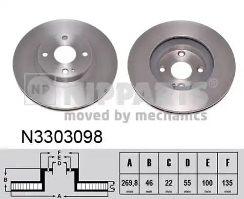 спирачен диск NIPPARTS N3303098