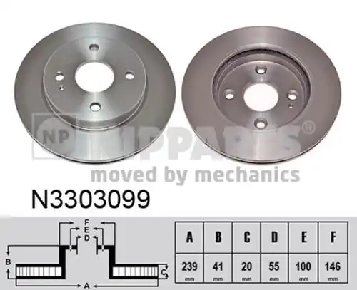 спирачен диск NIPPARTS N3303099