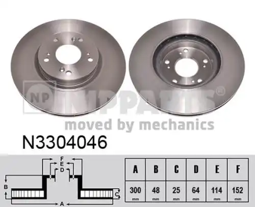 спирачен диск NIPPARTS N3304046