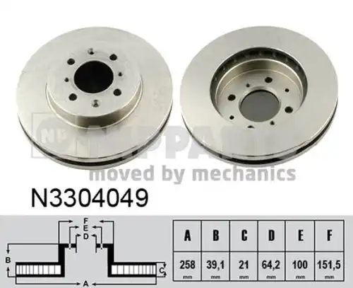 спирачен диск NIPPARTS N3304049