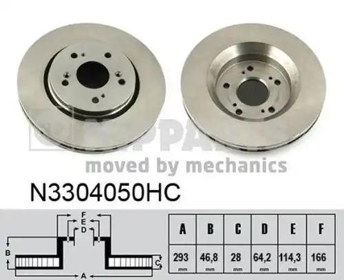 спирачен диск NIPPARTS N3304050HC