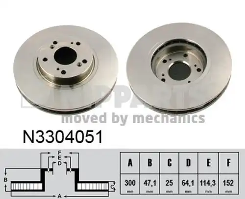 спирачен диск NIPPARTS N3304051