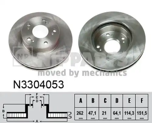 спирачен диск NIPPARTS N3304053