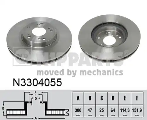 спирачен диск NIPPARTS N3304055