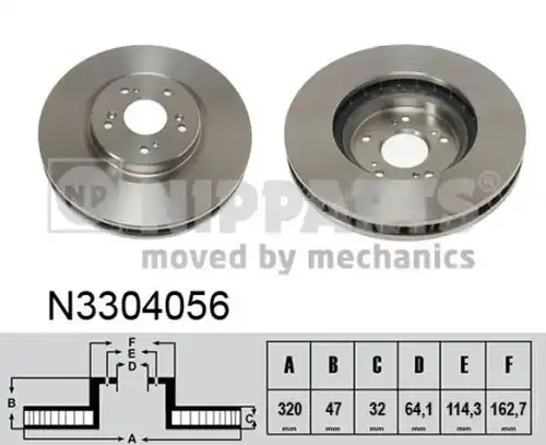 спирачен диск NIPPARTS N3304056