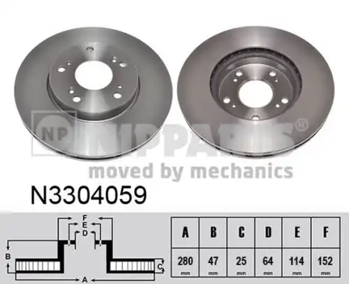 спирачен диск NIPPARTS N3304059