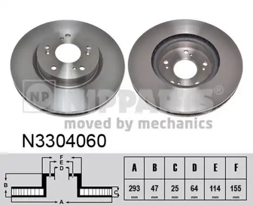 спирачен диск NIPPARTS N3304060