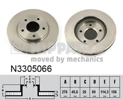 спирачен диск NIPPARTS N3305066