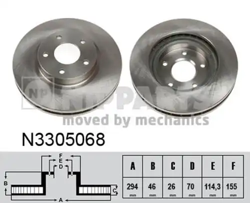 спирачен диск NIPPARTS N3305068