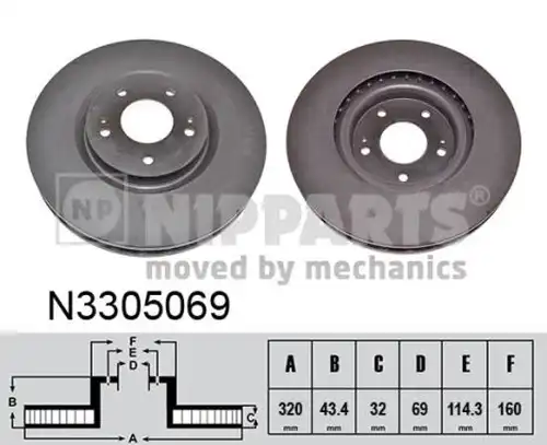 спирачен диск NIPPARTS N3305069