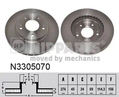 спирачен диск NIPPARTS N3305070