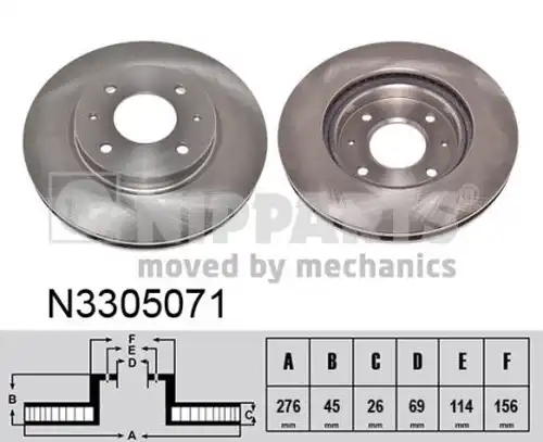 спирачен диск NIPPARTS N3305071