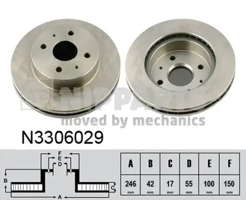 спирачен диск NIPPARTS N3306029