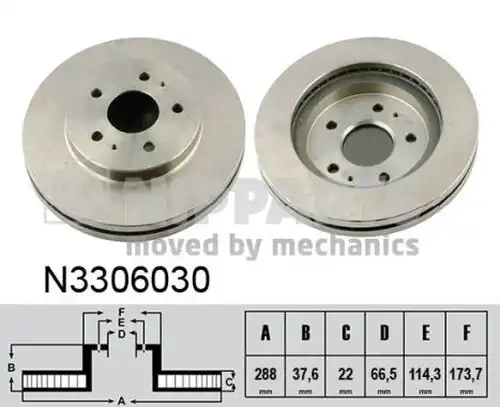 спирачен диск NIPPARTS N3306030