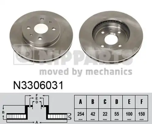 спирачен диск NIPPARTS N3306031