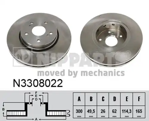 спирачен диск NIPPARTS N3308022