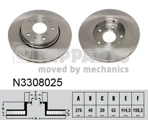 спирачен диск NIPPARTS N3308025