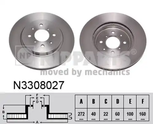 спирачен диск NIPPARTS N3308027